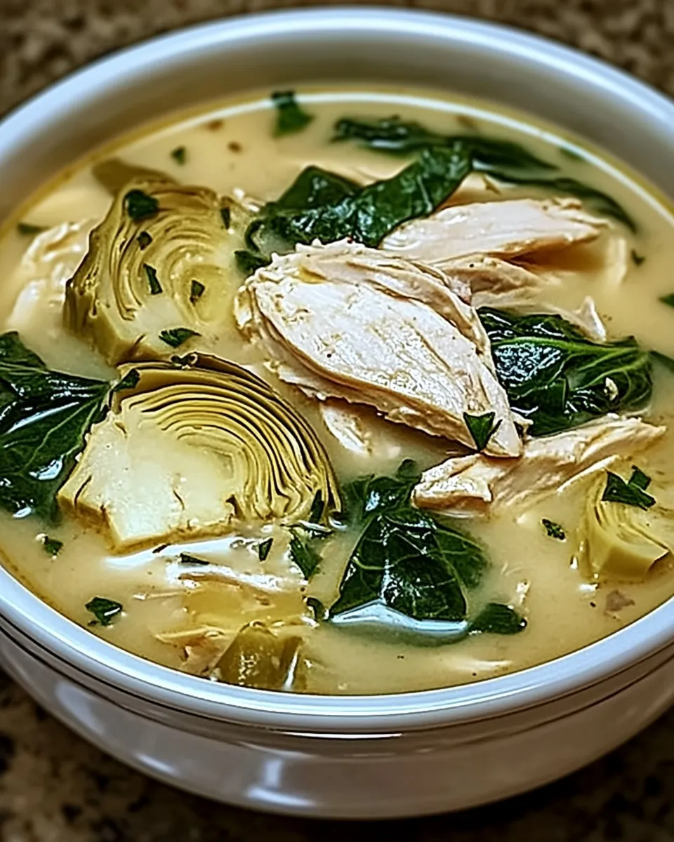 Chicken Spinach Artichoke Soup