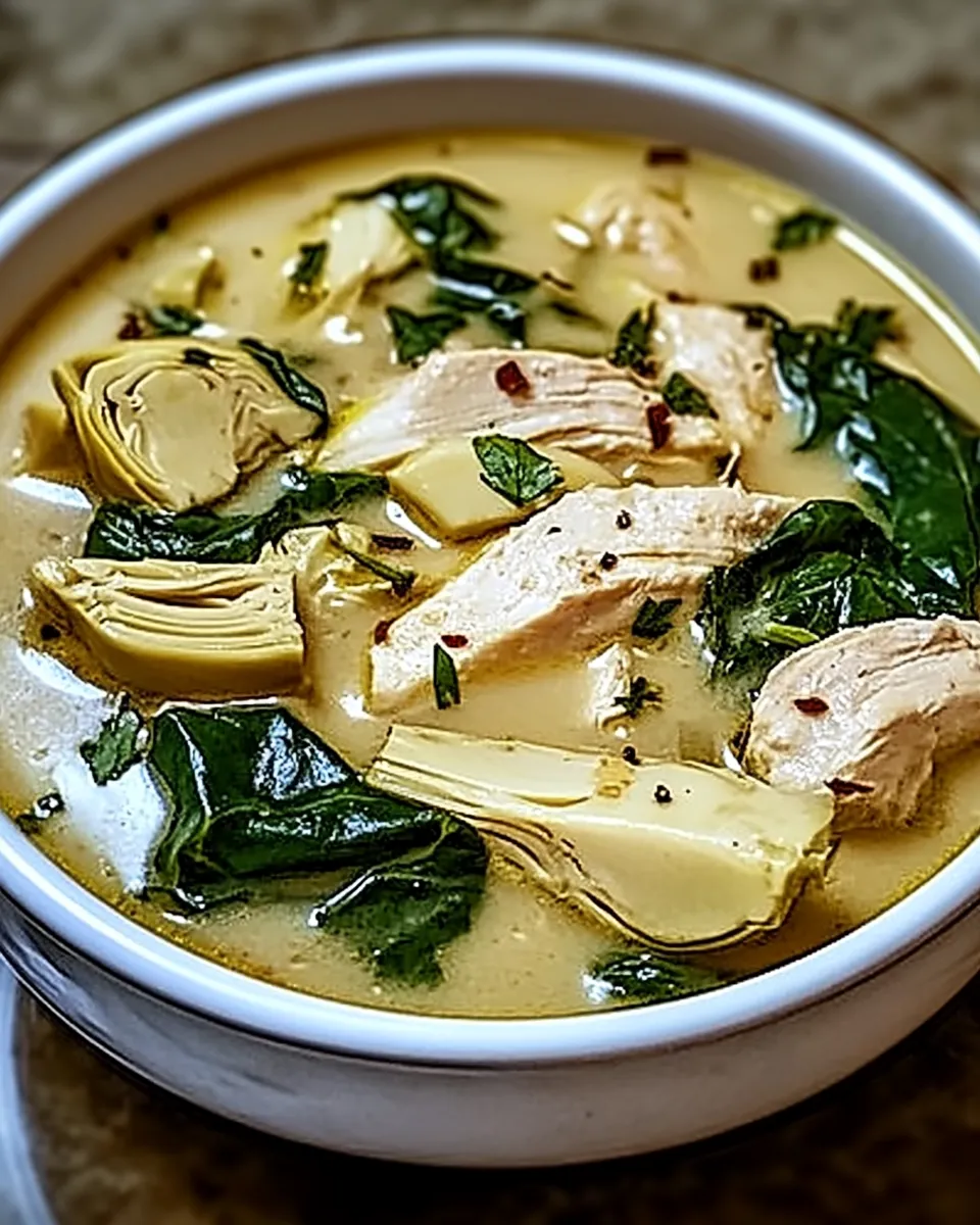 Chicken Spinach Artichoke Soup