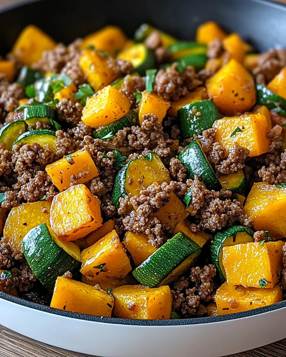 Ground Beef Zucchini Sweet Potato Skillet