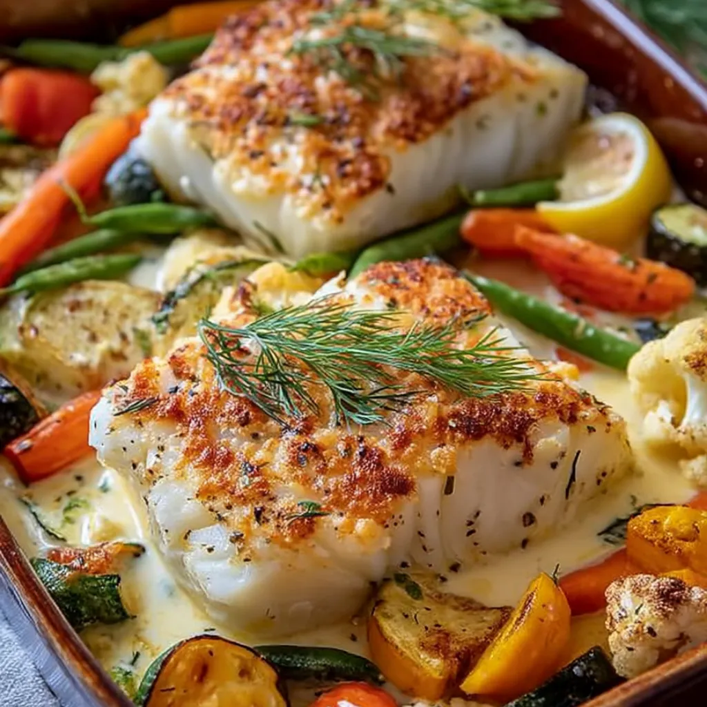 Mediterranean Style Baked Cod With Vegetables Mediterranean Style Baked Cod With Vegetables