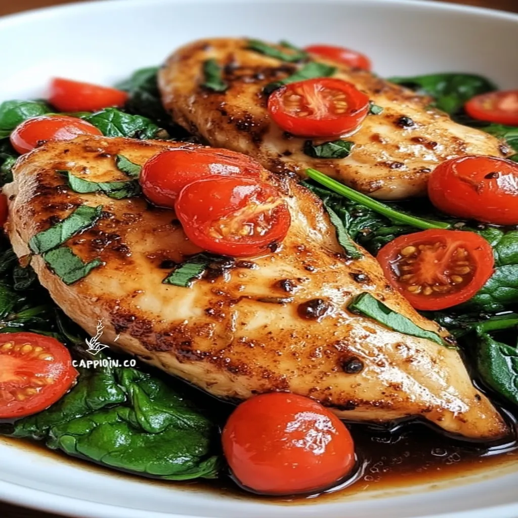 Balsamic Chicken with Spinach and Tomatoes