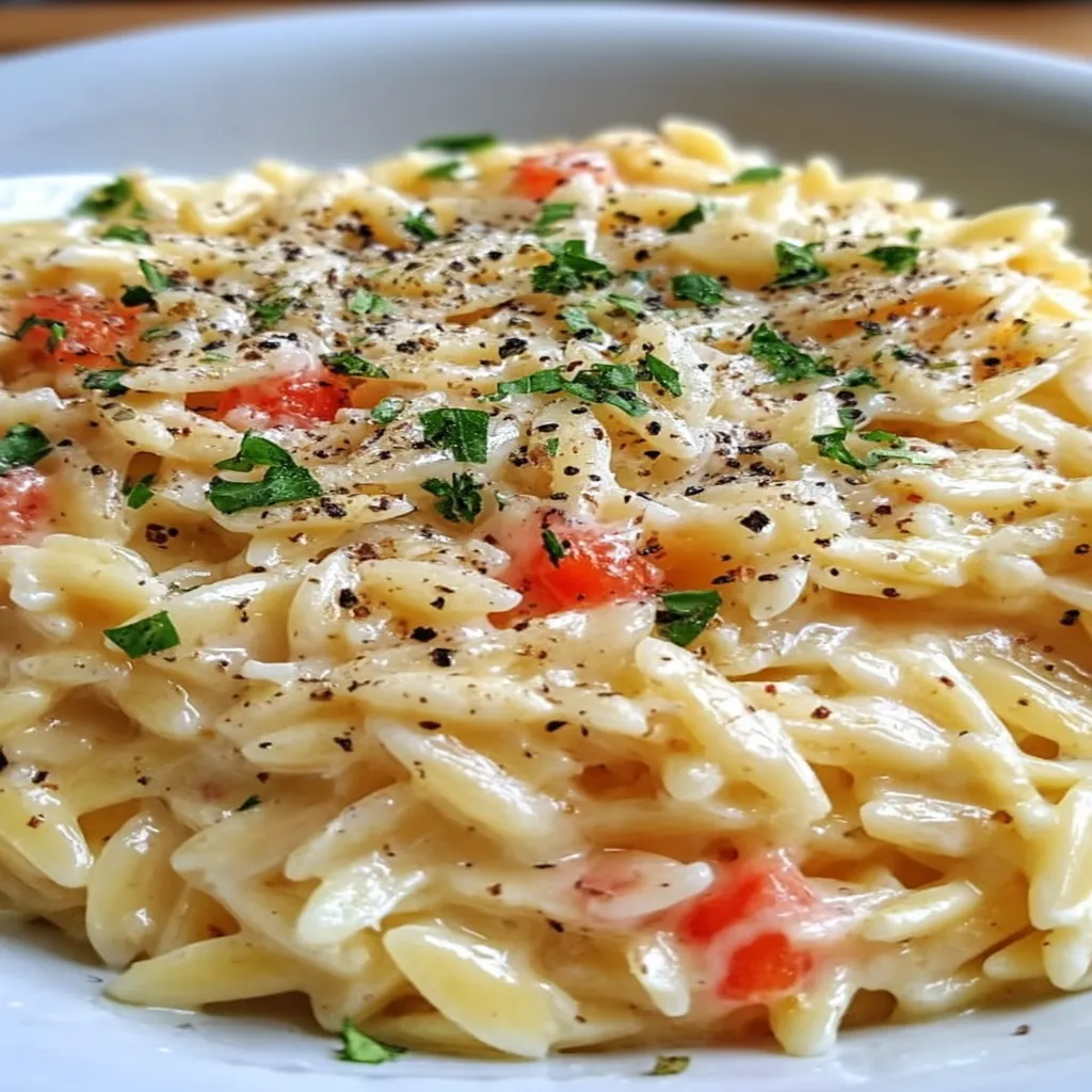 Creamy Garlic Parmesan Orzo