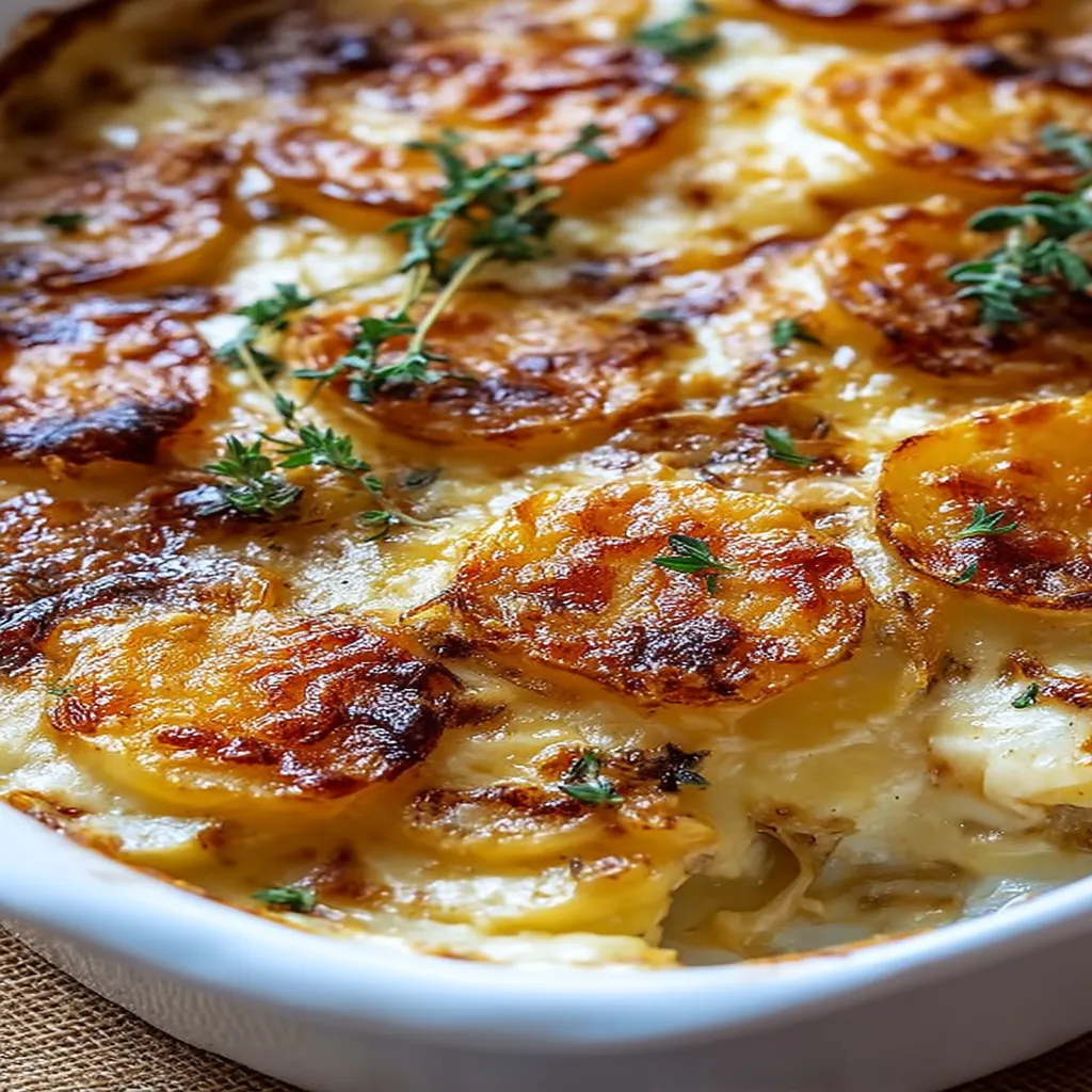 Creamy Gruyere and Caramelized Onion Scalloped Potatoes