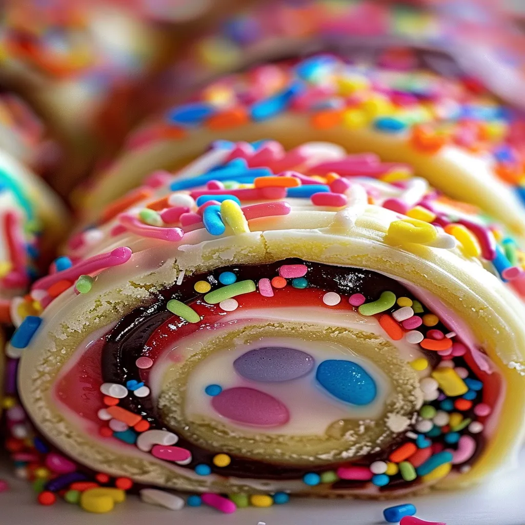 Funfetti Surprise Cookie Dough Swirl Roll