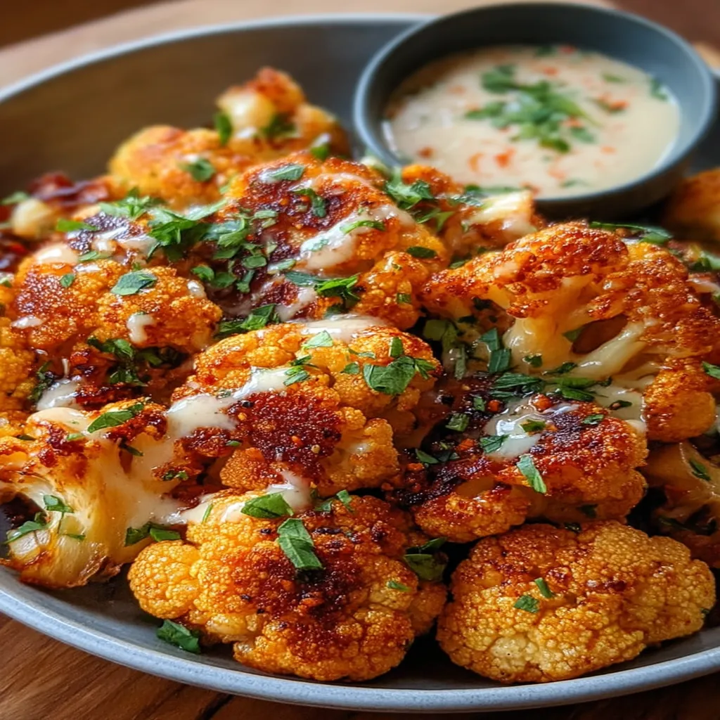 Harissa Roasted Cauliflower with Tahini-Honey Drizzle