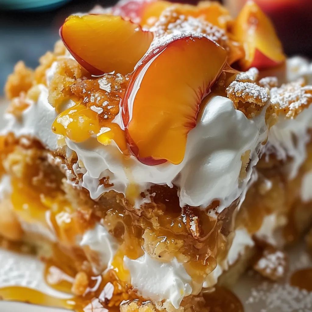 Heavenly Summer Peach Cobbler Poke Cake Heavenly Summer Peach Cobbler Poke Cake