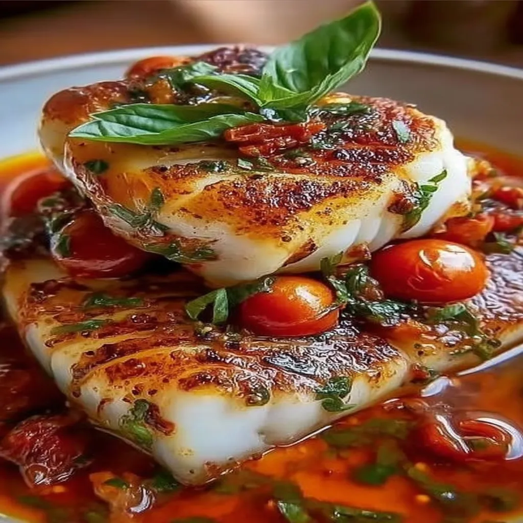 Pan-Seared Mediterranean Cod in Tomato Basil Sauce