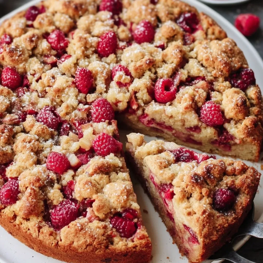 Raspberry Rhubarb Crumble Cake Raspberry Rhubarb Crumble Cake