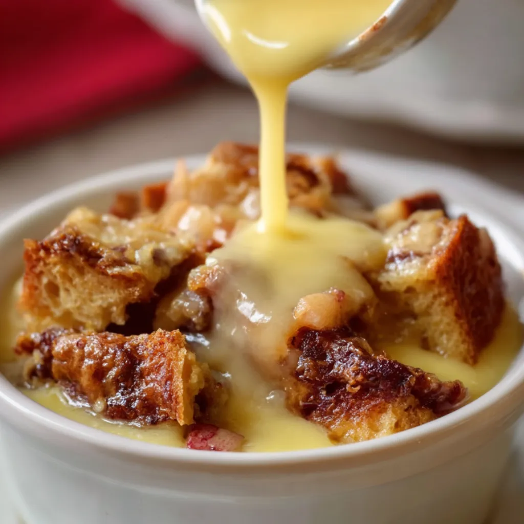 Rhubarb Bread Pudding With Orange Custard Rhubarb Bread Pudding With Orange Custard