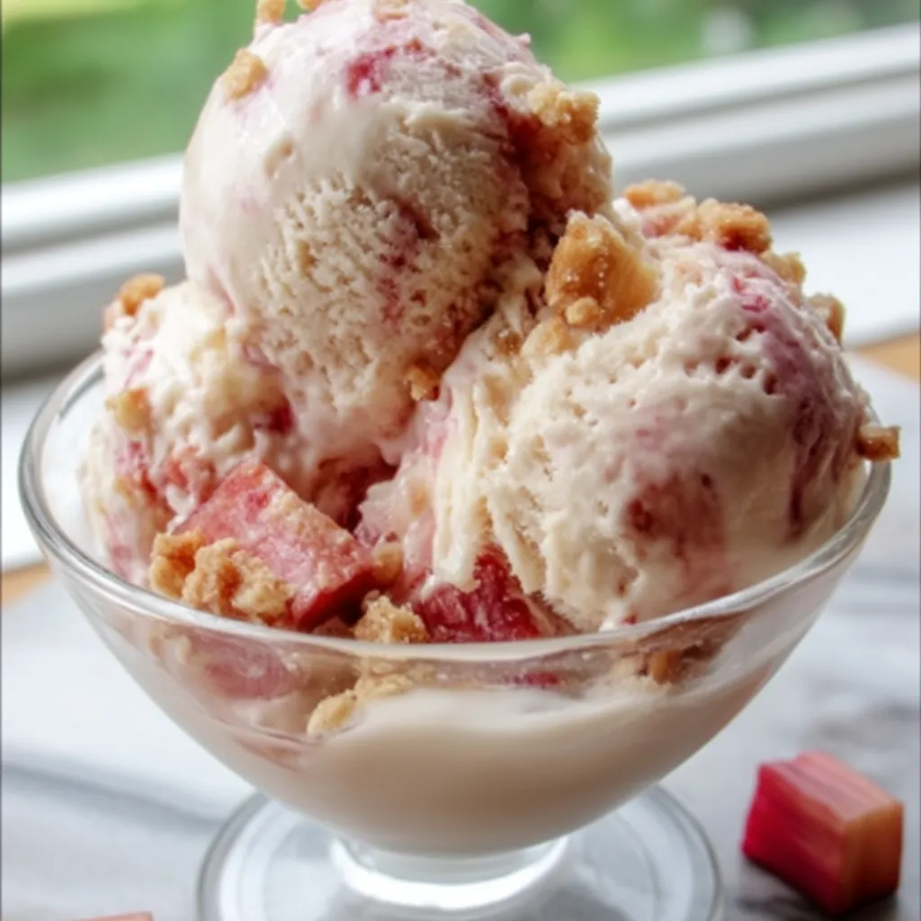 Rhubarb Crumble Ice Cream