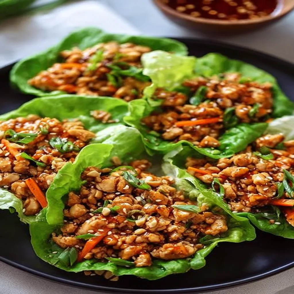 Savory Chicken Lettuce Wraps with Thai Chili Sauce