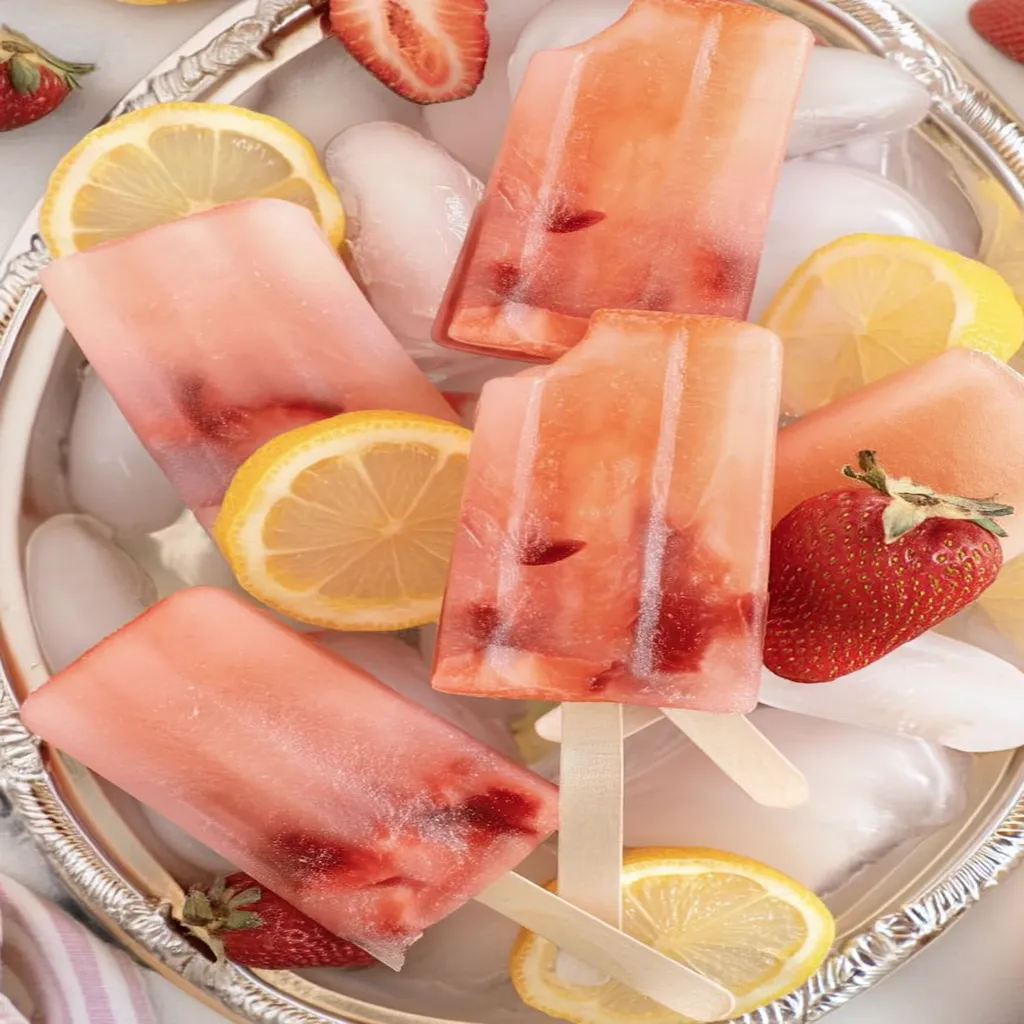 Strawberry Lemonade Popsicles