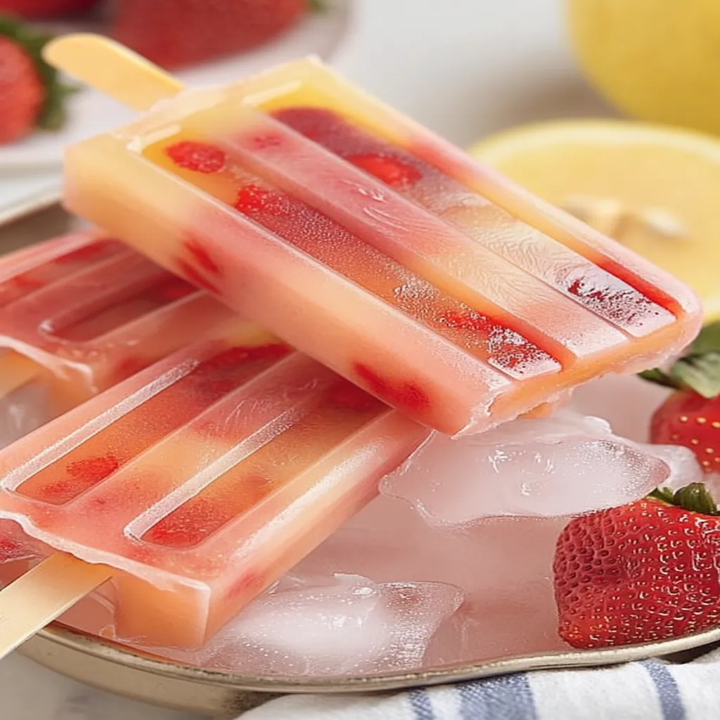 Strawberry Lemonade Popsicles