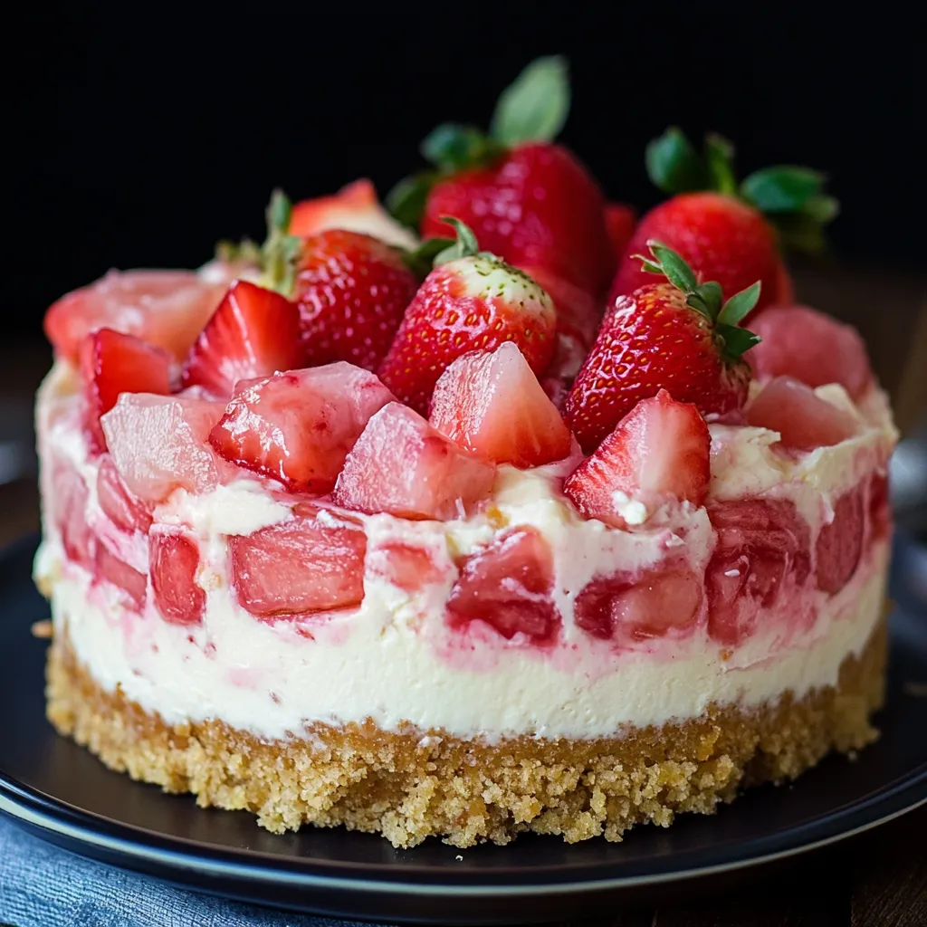 Strawberry Rhubarb Cheesecake