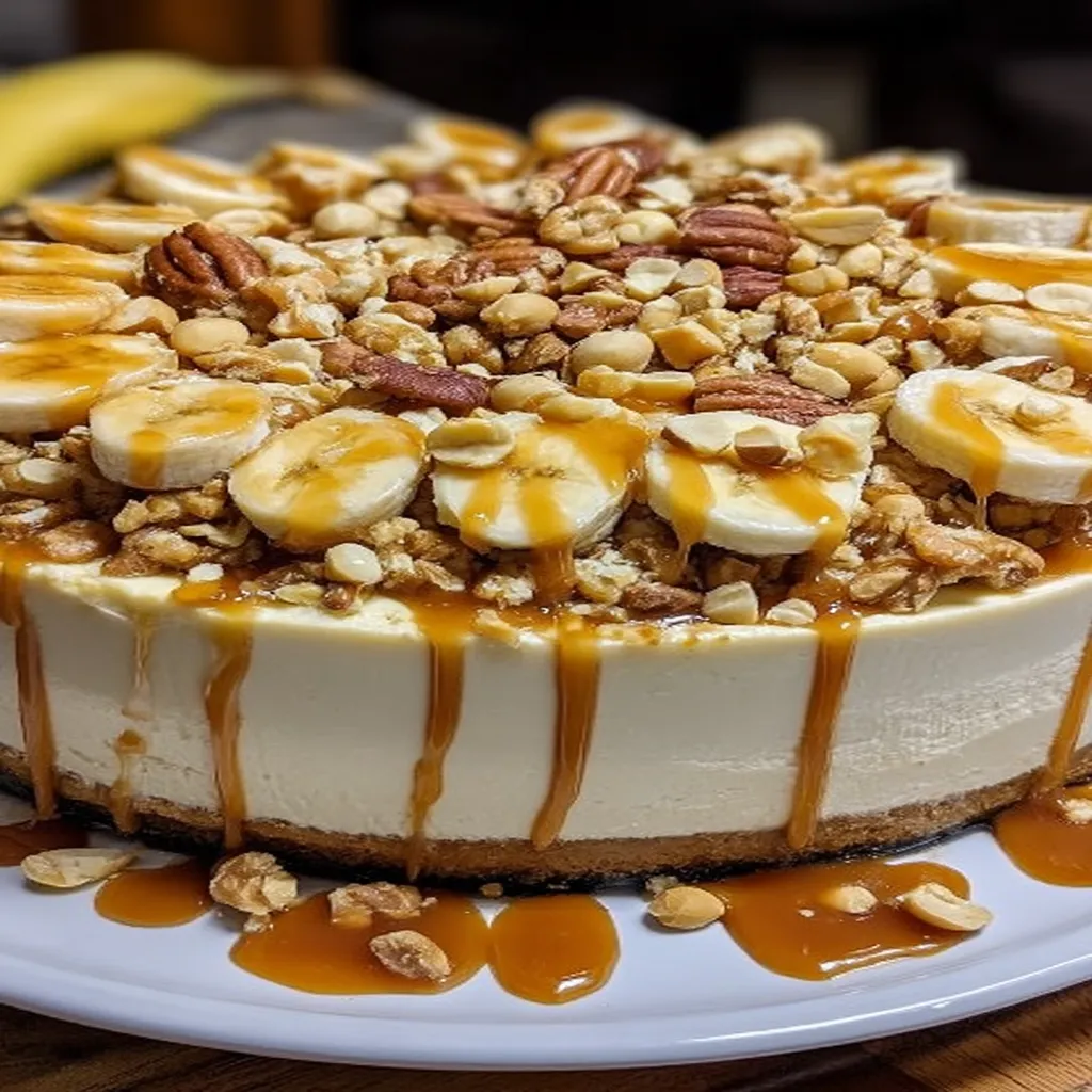 banana caramel nut cheesecake