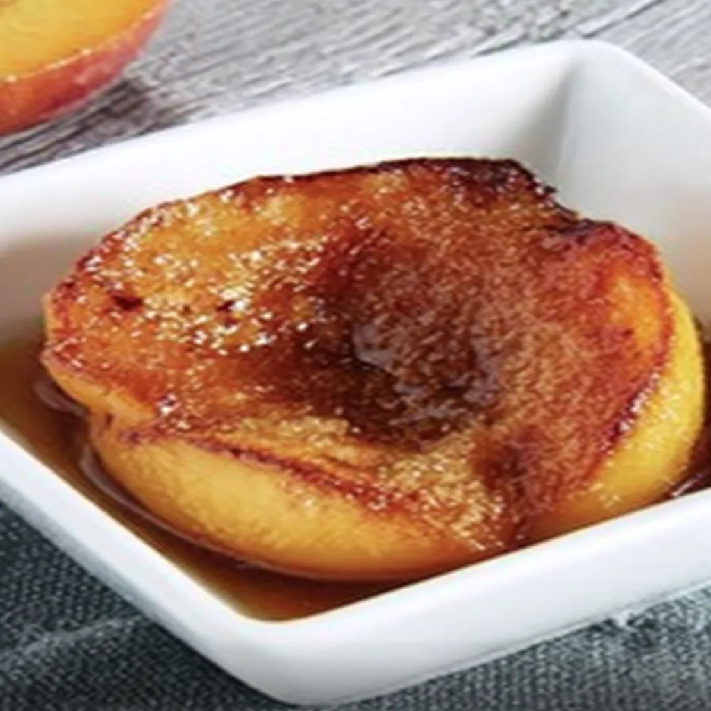 Air Fryer Peaches, juicy, caramelized, sweet, cinnamon, dessert, summer