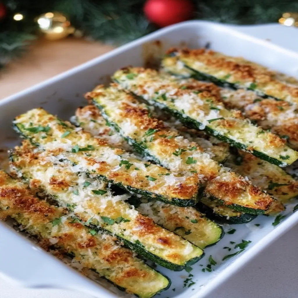 baked parmesan zucchini, crispy, savory, cheesy, delicious, side dish