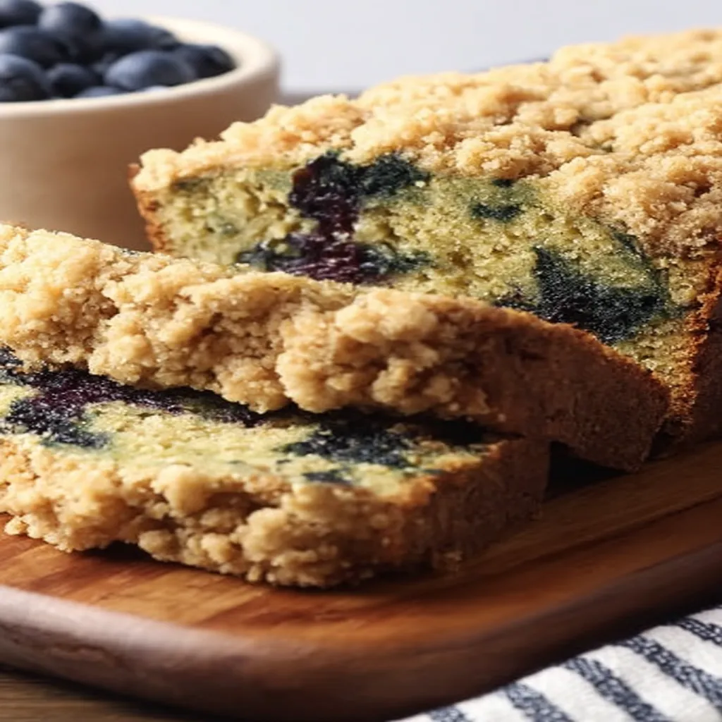 blueberry streusel zucchini bread, moist, delicious, fruity, crumbly, sweet, homemade, baked goods