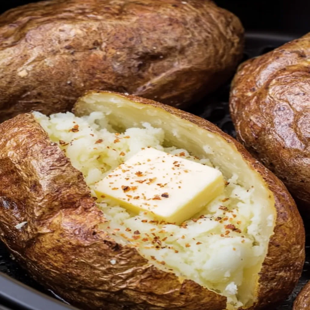 CRISPY, Air Fryer, Baked Potato, golden, delicious, crunchy, savory