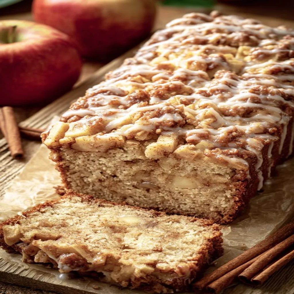cinnamon apple bread, deliciously spiced, moist, sweet, flavorful, baked bread, tempting aroma