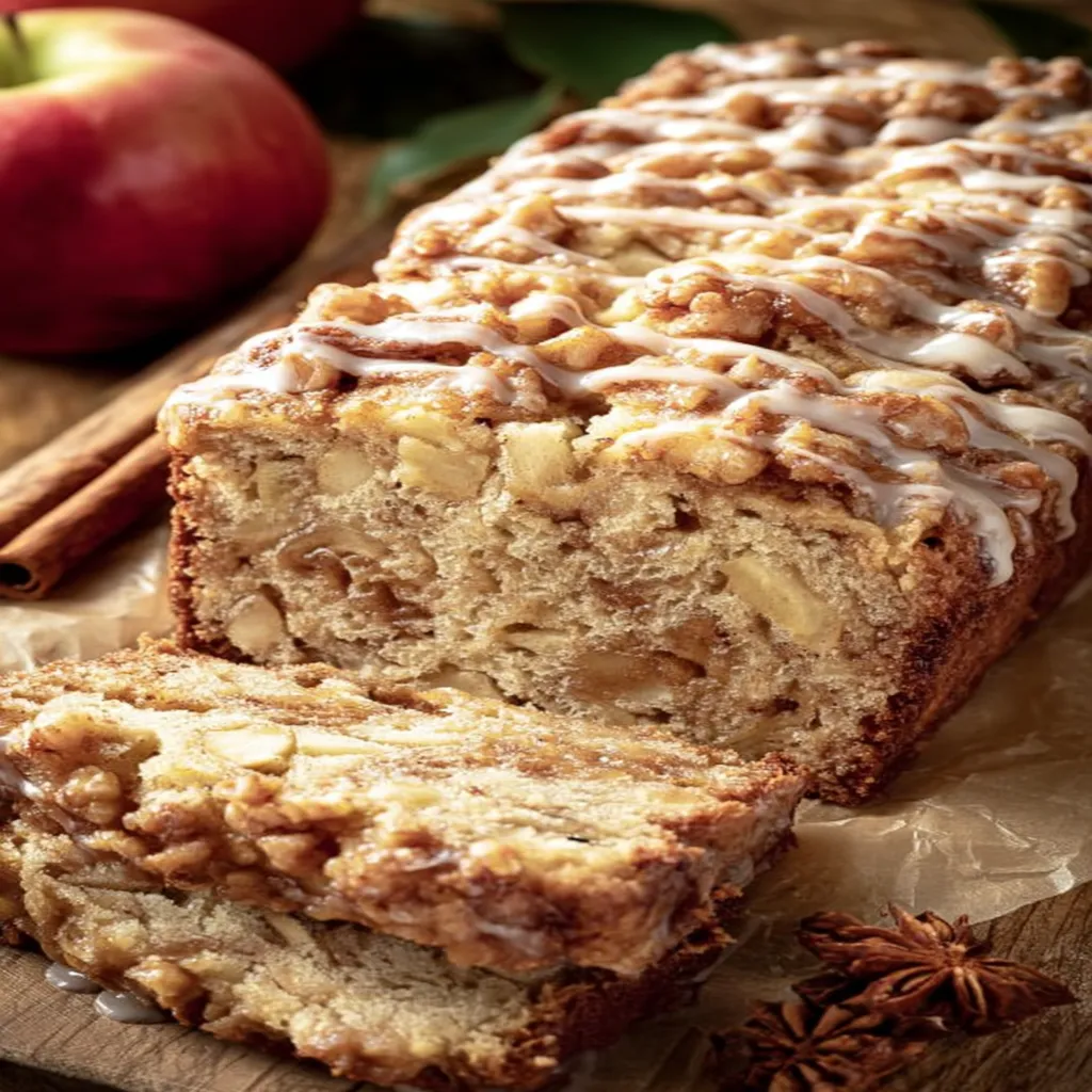 cinnamon apple bread, deliciously spiced, moist, sweet, flavorful, baked bread, tempting aroma