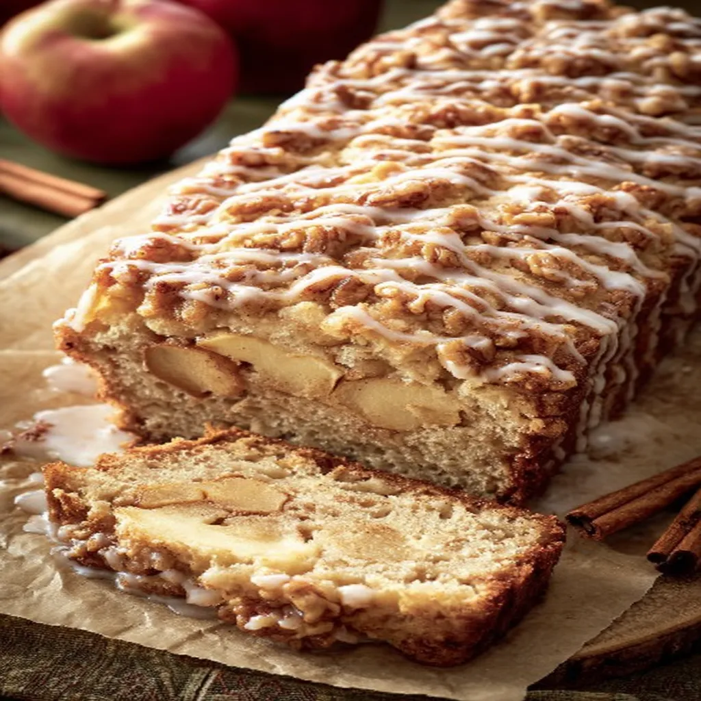 cinnamon apple bread, deliciously spiced, moist, sweet, flavorful, baked bread, tempting aroma