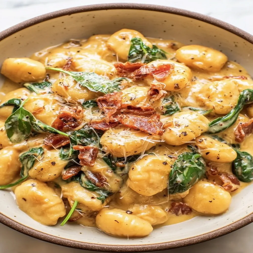 Creamy Tuscan Gnocchi, Italian comfort food, rich, savory, delicious