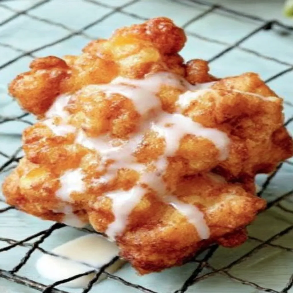 peach fritters, delicious, fresh, golden, crispy, sweet, indulgent