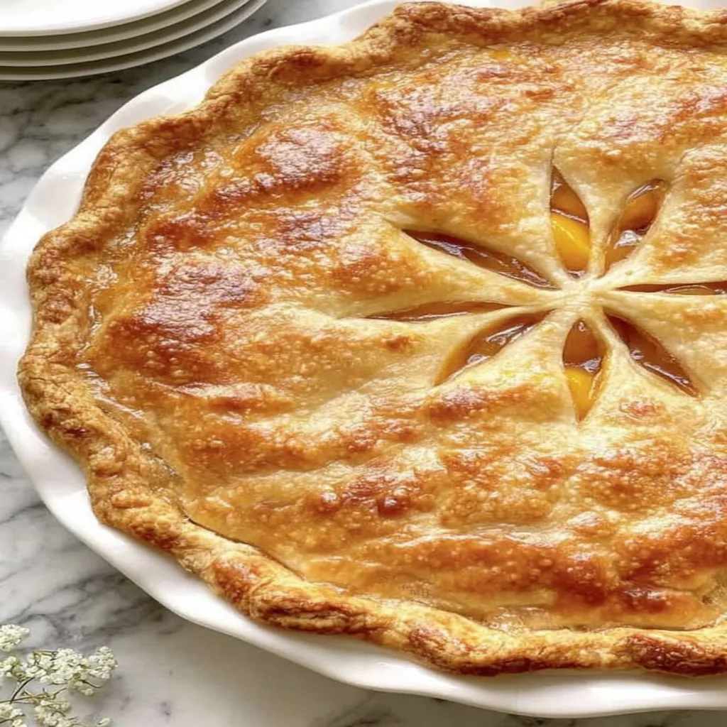 peach pie, canned peaches, easy recipe, sweet, juicy, homemade, delicious