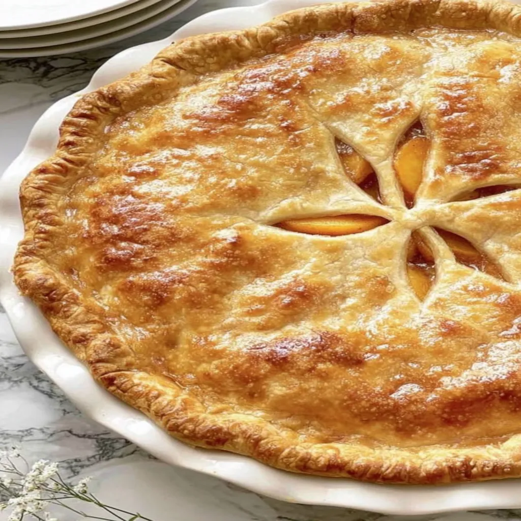 peach pie, canned peaches, easy recipe, sweet, juicy, homemade, delicious