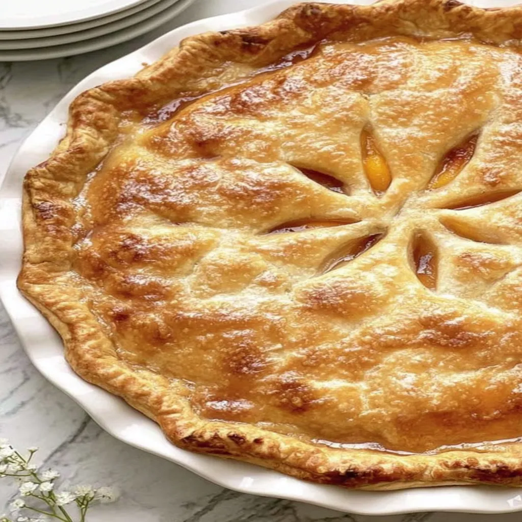 peach pie, canned peaches, easy recipe, sweet, juicy, homemade, delicious