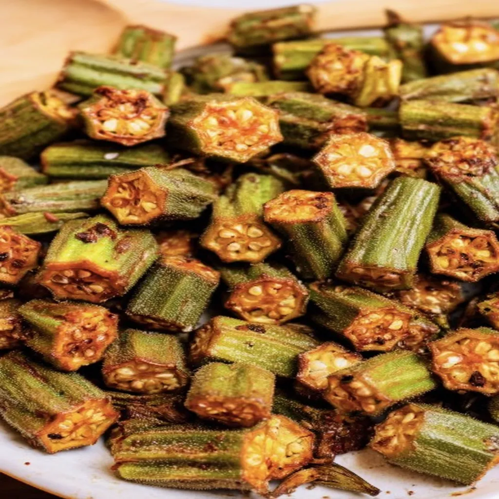roasted okra, easy recipe, tasty, flavorful, crispy, nutritious, appetizing