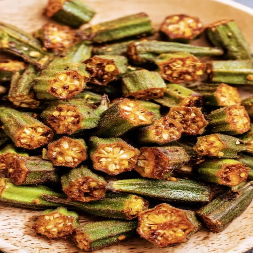 roasted okra, easy recipe, tasty, flavorful, crispy, nutritious, appetizing