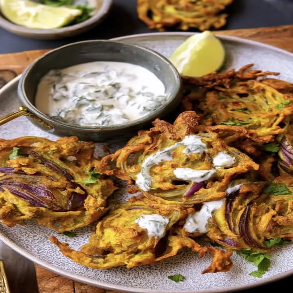 Indian, Onion Bhaji, crispy, fried, savory, appetizer, delicious, Indian spices