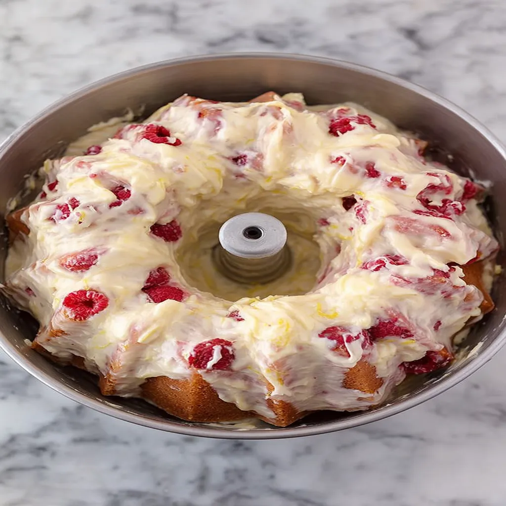 lemon raspberry bundt cake, citrusy, moist, sweet, fruity, delicious