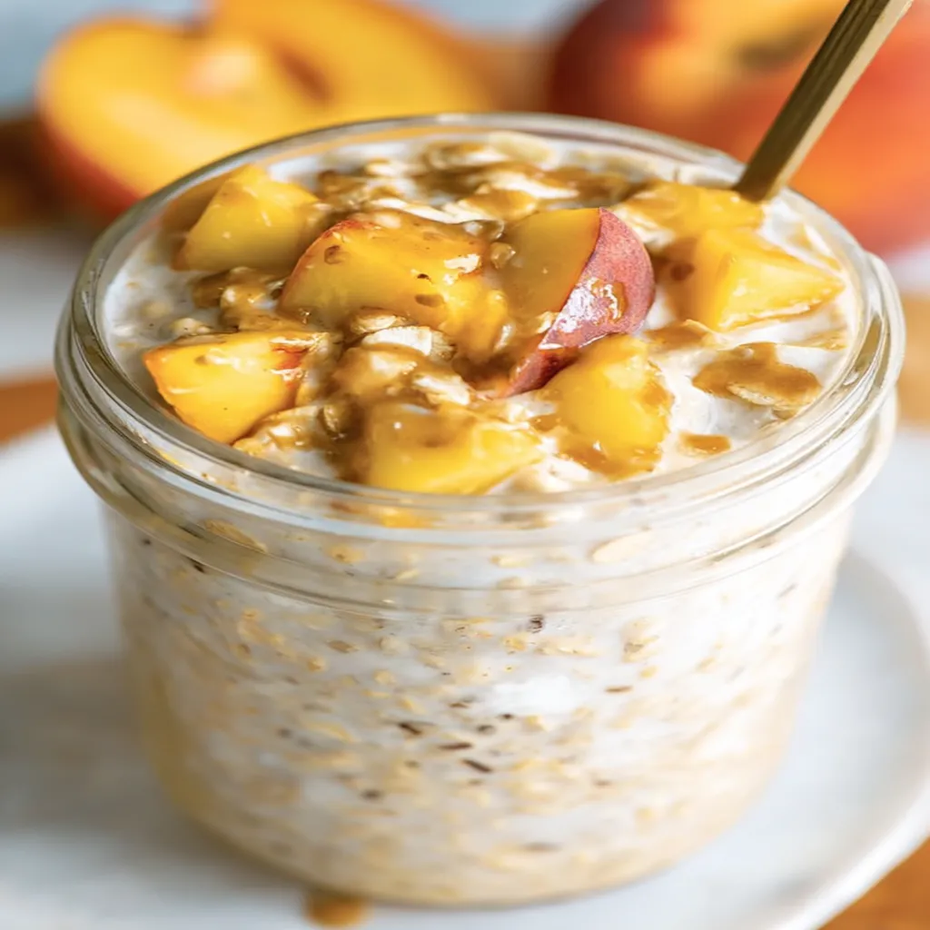 PEACH PIE OVERNIGHT OATS recipe step-by-step guide