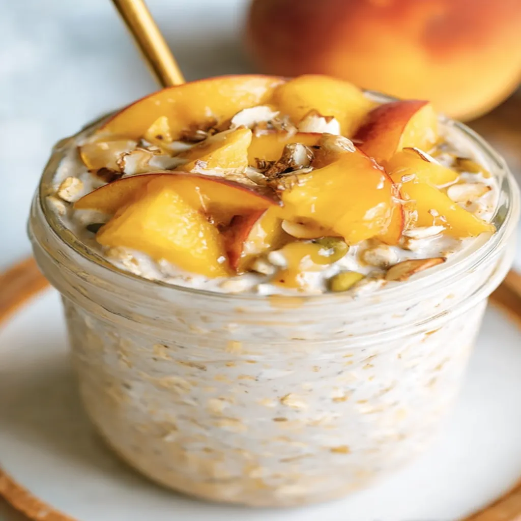 PEACH PIE OVERNIGHT OATS recipe step-by-step guide
