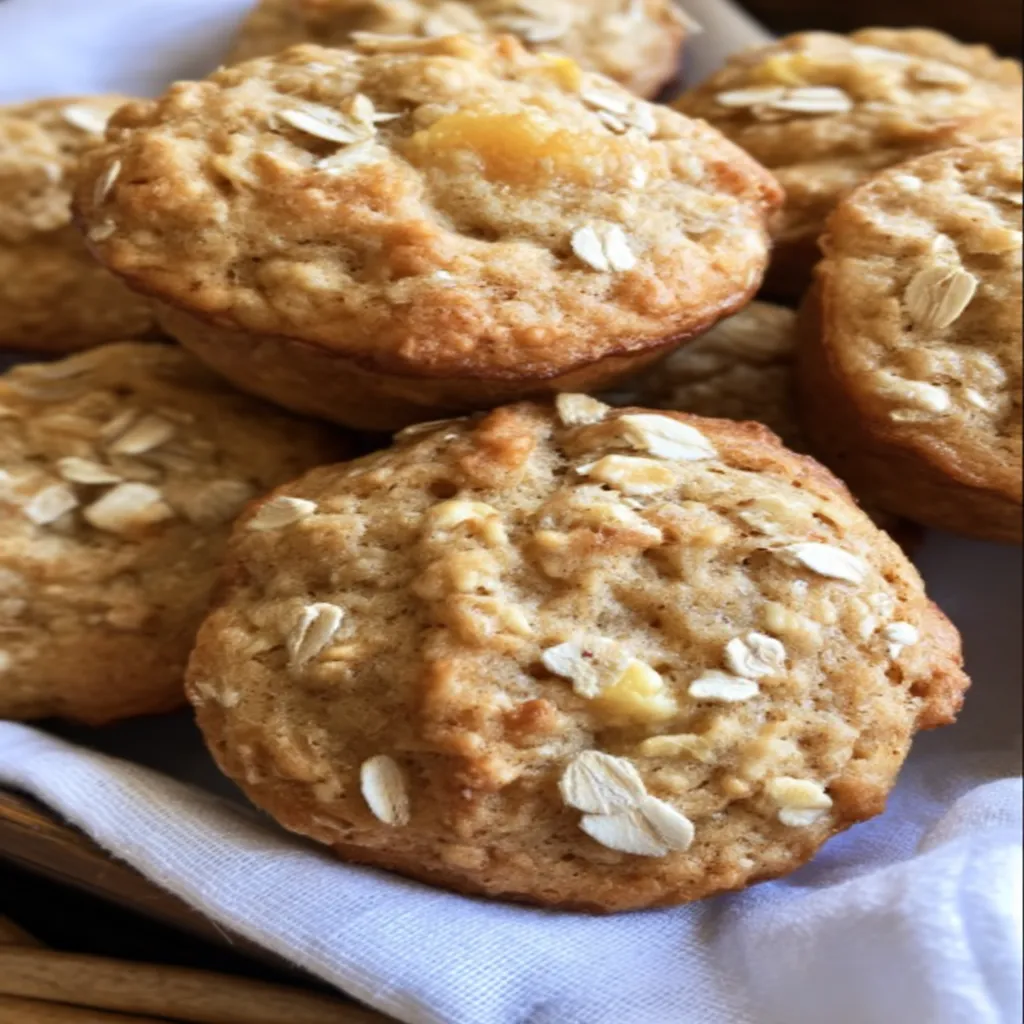 peach oatmeal muffins, fruity, moist, delicious, breakfast treat