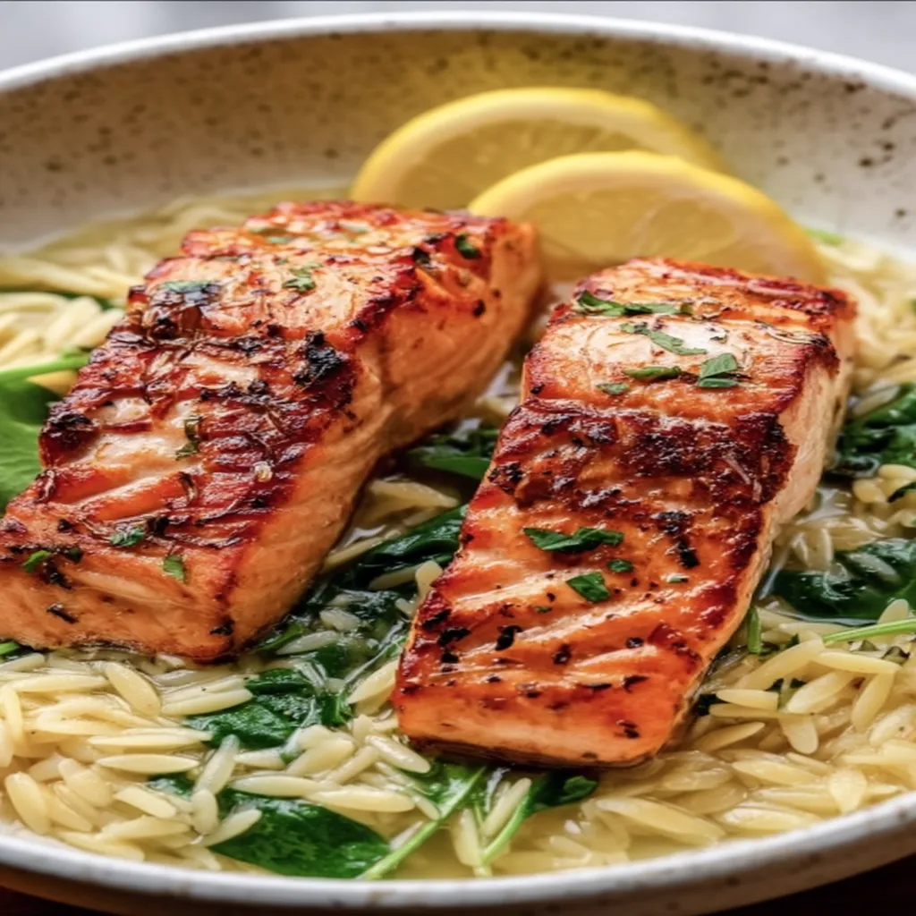 Seared Salmon with Lemon Orzo recipe step-by-step guide