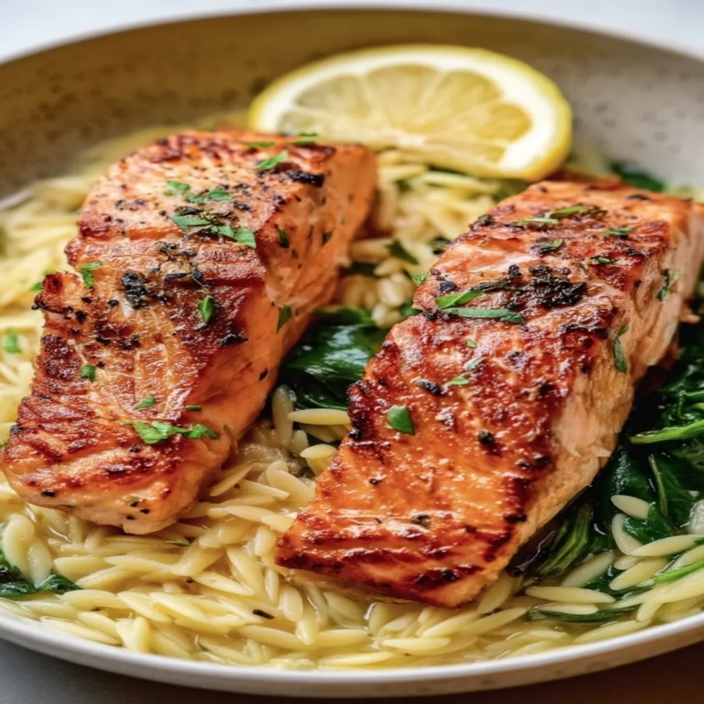 Seared Salmon with Lemon Orzo recipe step-by-step guide