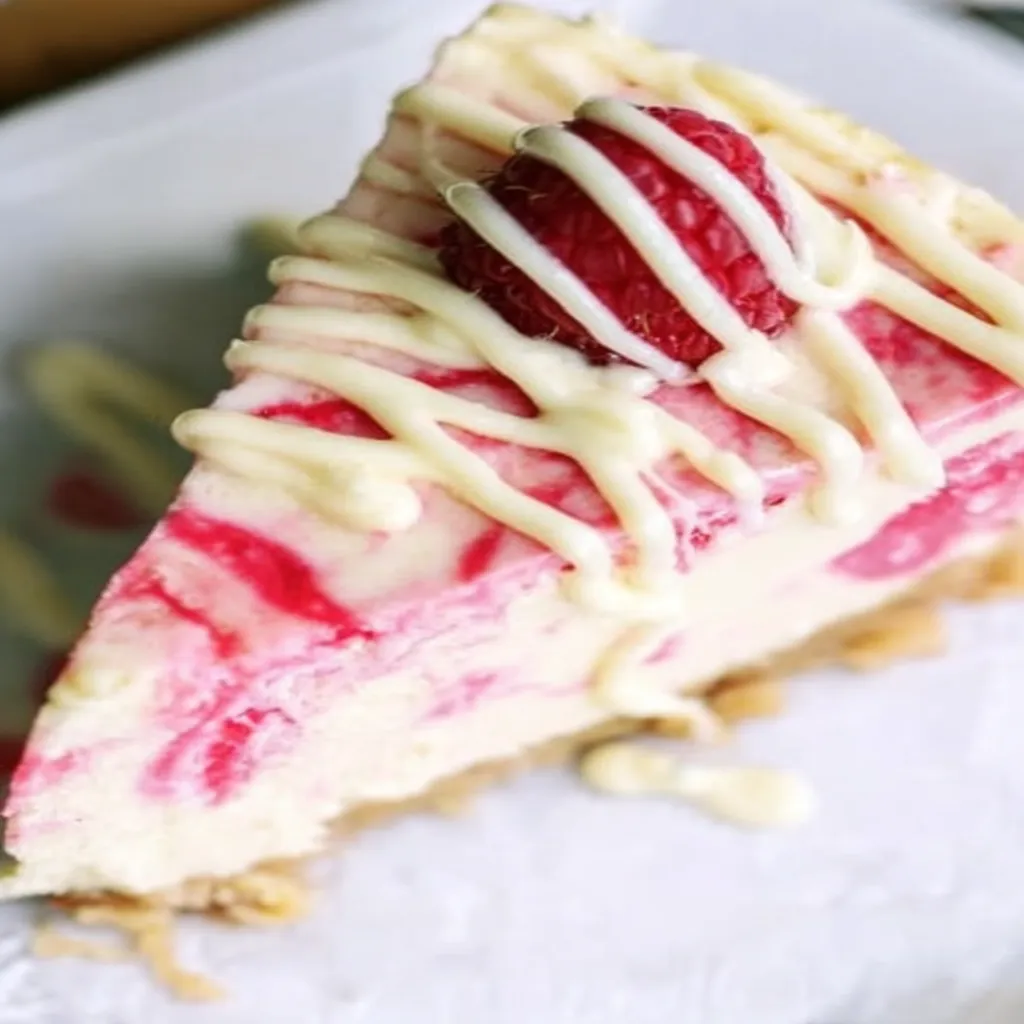 White Chocolate Raspberry Swirl Cheesecake  recipe step-by-step guide