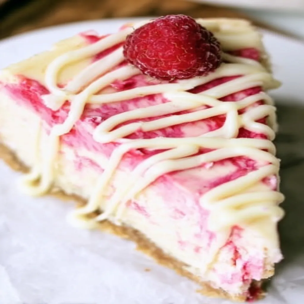 White Chocolate Raspberry Swirl Cheesecake  recipe step-by-step guide