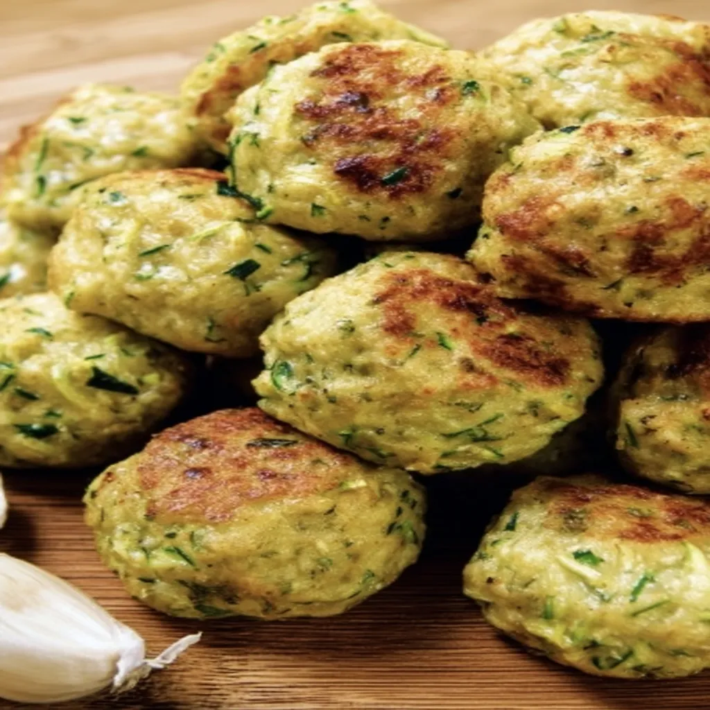 zucchini garlic bites, crispy, savory, appetizing, delicious, golden brown