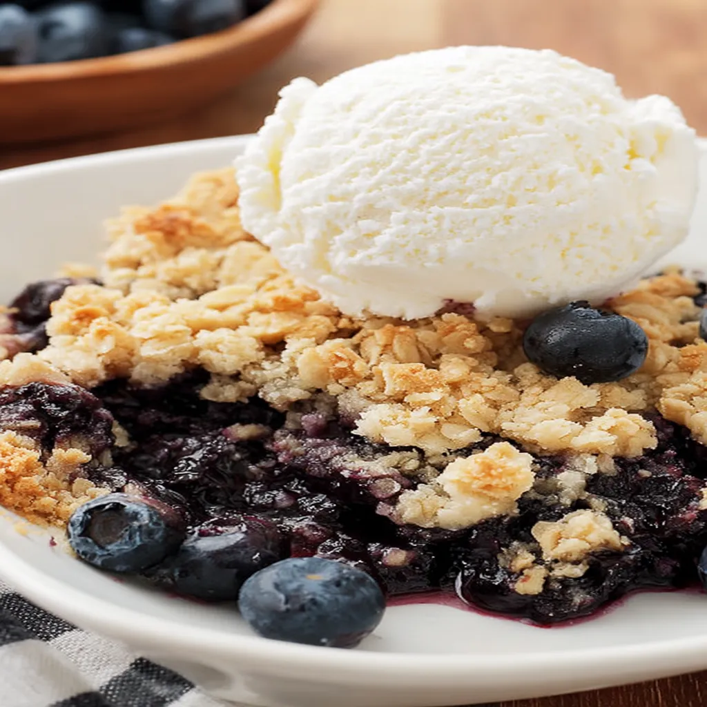 blueberry crisp, delicious dessert, juicy blueberries, buttery streusel, sweet and crunchy, mouthwatering, irresistible flavor