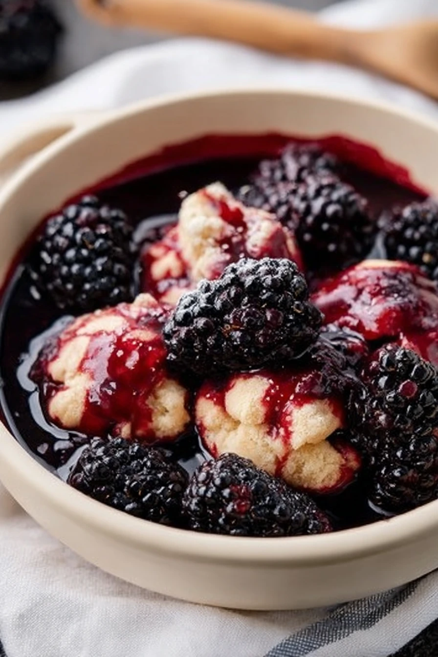 blackberry dumplin’s, sweet and tart, fruity, dessert, homemade, delicious, baked goods