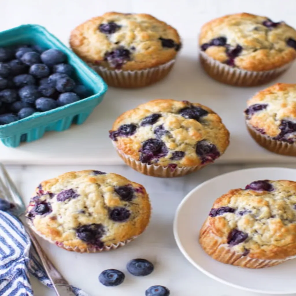 banana blueberry muffins, delicious, moist, fruity, breakfast treat, baked goods
