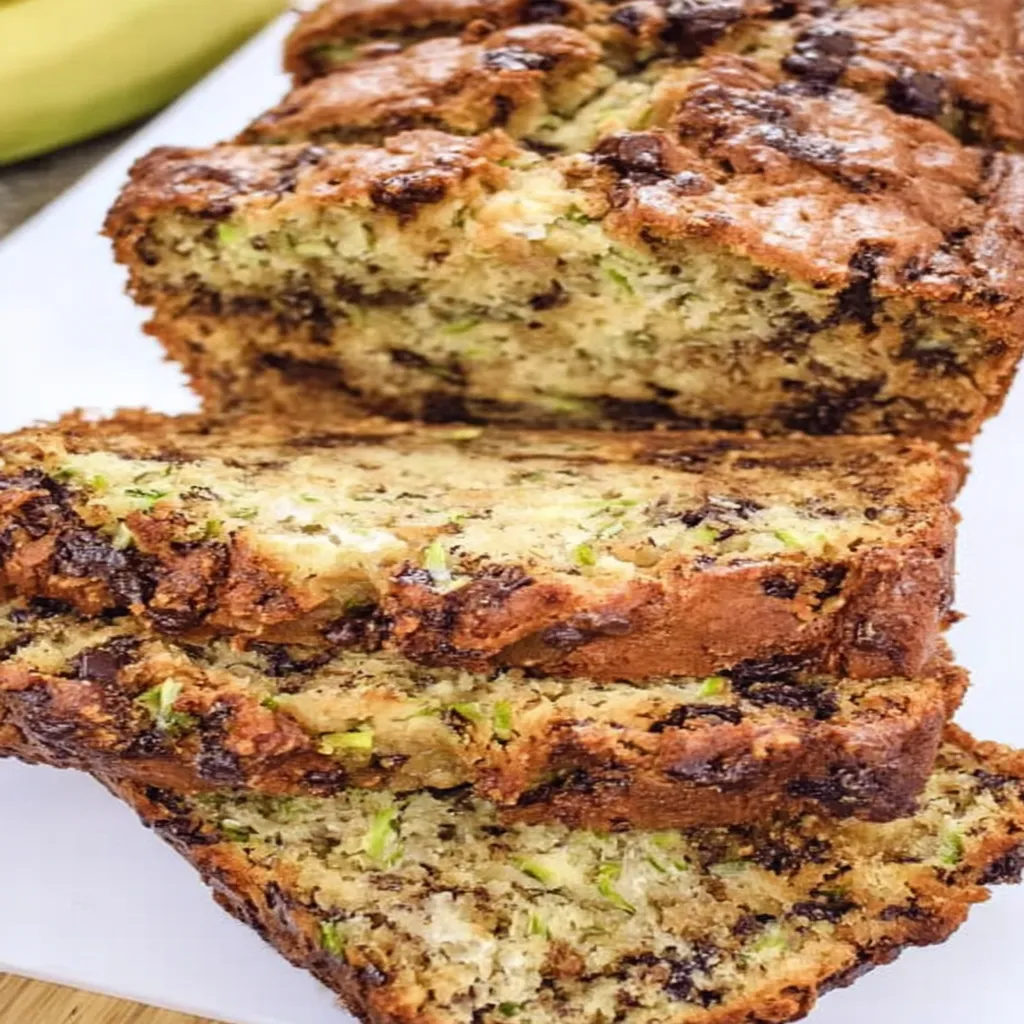 banana zucchini bread, moist, flavorful, healthy, delicious, homemade, baked, nutritious