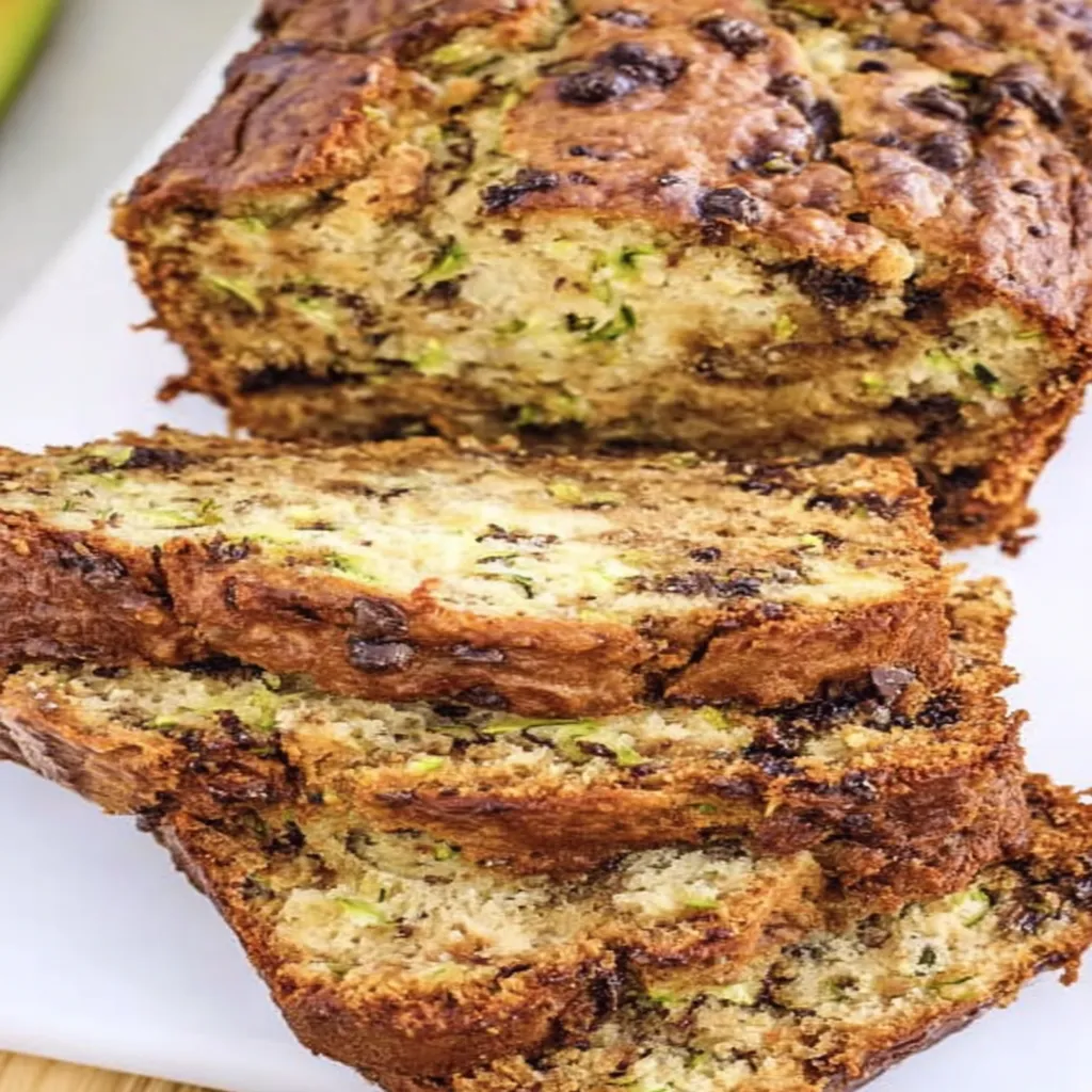 banana zucchini bread, moist, flavorful, healthy, delicious, homemade, baked, nutritious