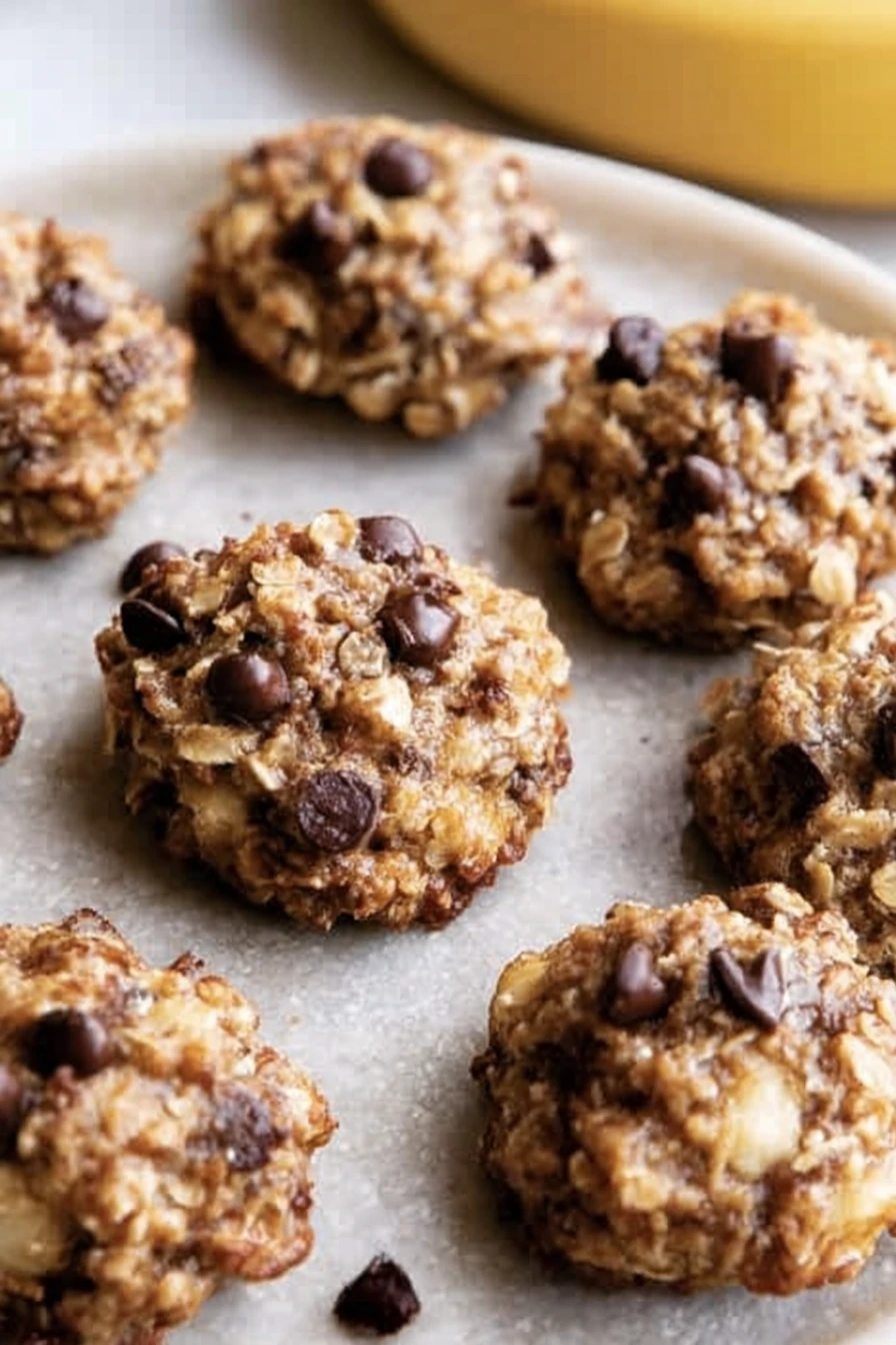 banana oatmeal cookies, delicious, chewy, homemade, healthy snack, sweet and satisfying