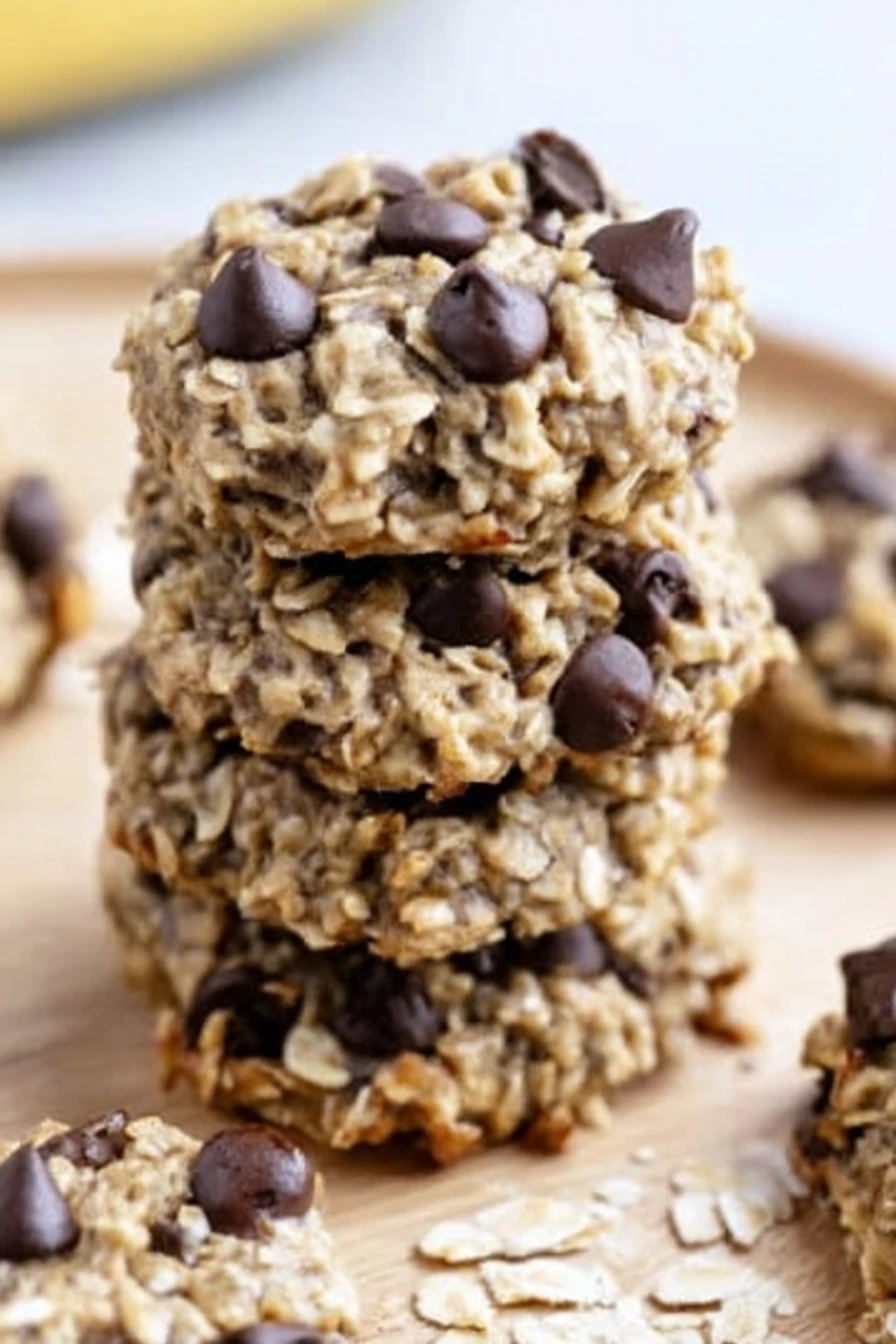 banana oatmeal cookies, delicious, chewy, homemade, healthy, sweet and satisfying